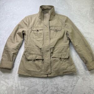BNCI by Blanc Noir Khaki Utility Field Jacket‎ Drawstring Waist M
